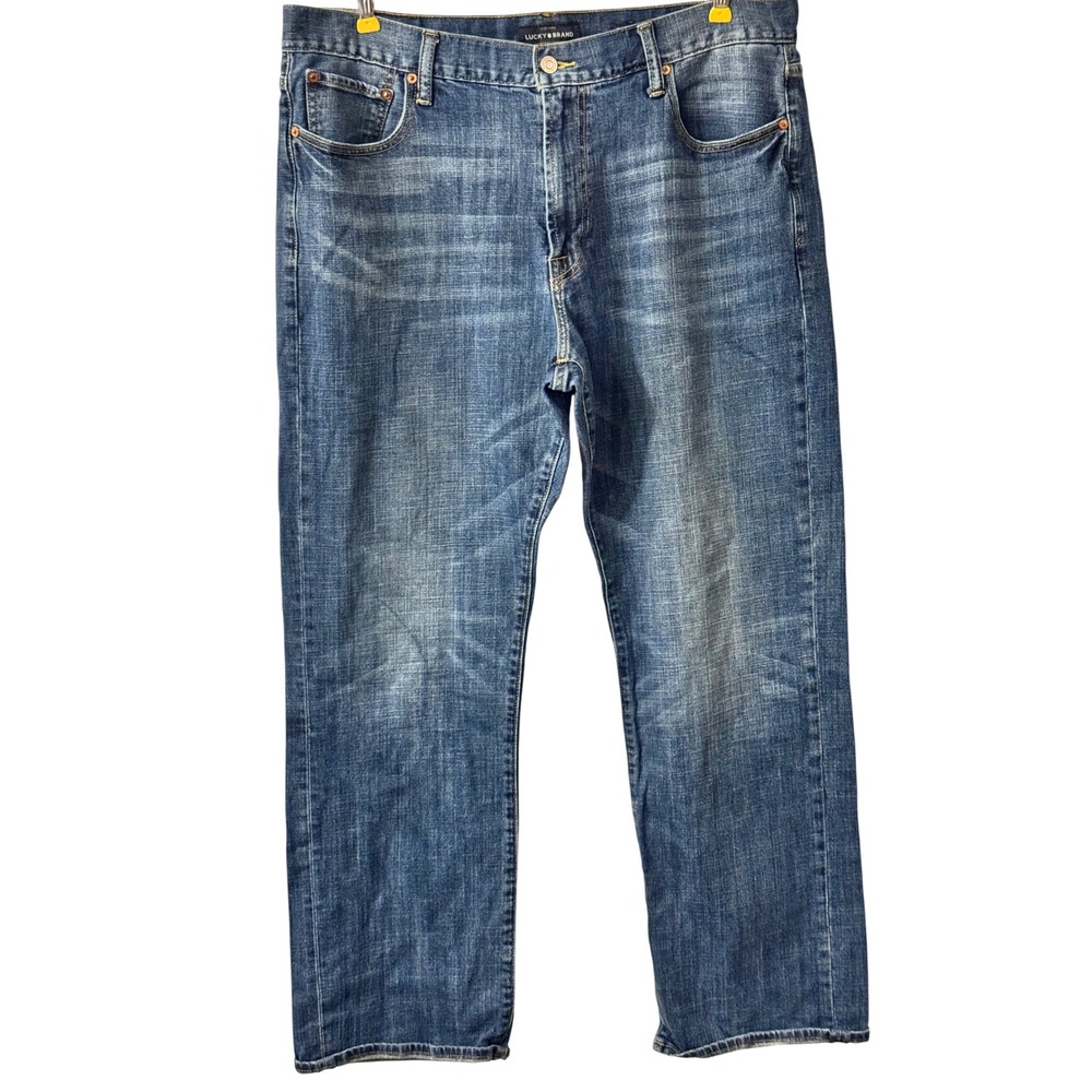 Lucky Brand Mens Medium Wash Straight Leg Denim Jeans Blue 38x32